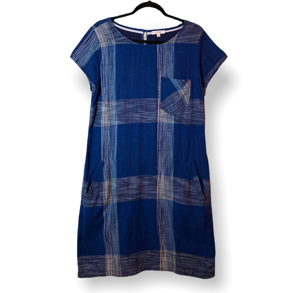 DOWNEAST Women’s 100% Cotton Short Sleeve Boatneck Tunic Casual Dress Size Large